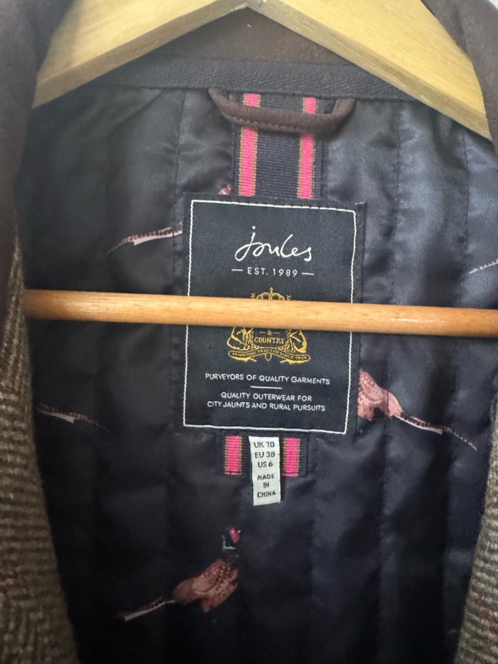 Joules Women’s Brown Herringbone Tweed Jacket - Picture 3 of 4